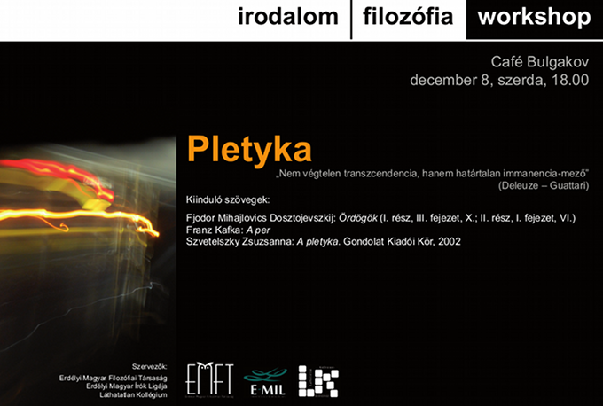 irodalom filozófia workshop - pletyka - EMFT E-MIL LK